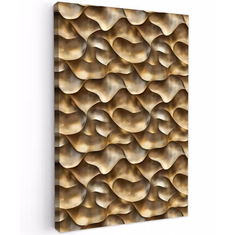 Abstract - Antiek - Goud Tuinposter op houten frame 2 cm dik klein 841 -3d