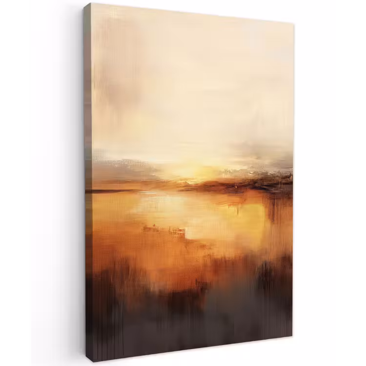 Abstract - Bruin - Modern - Herfst kleuren Tuinposter op houten frame 2 cm dik klein -3d