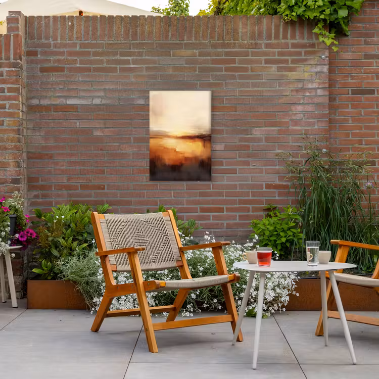 Abstract - Bruin - Modern - Herfst kleuren Tuinposter op houten frame 2 cm dik klein -sfeer3