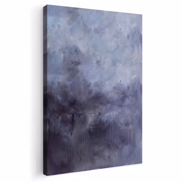 Abstract - Kwaststreken - Modern - Kunst - Grijs Tuinposter op houten frame 2 cm dik klein -3d