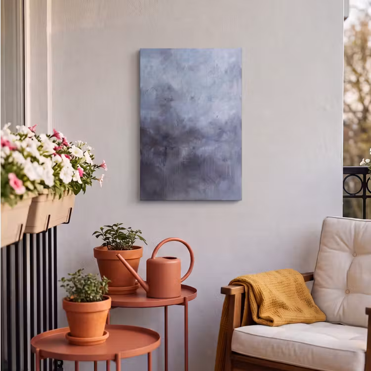 Abstract - Kwaststreken - Modern - Kunst - Grijs Tuinposter op houten frame 2 cm dik klein -sfeer1