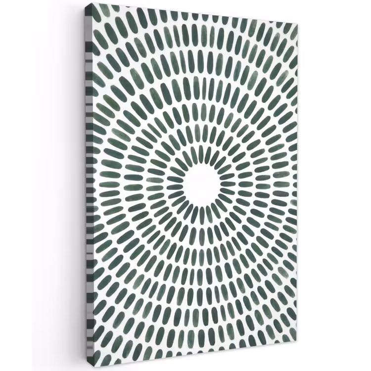 Abstract - Cirkel - Patroon - Modern - Groen Tuinposter op houten frame 2 cm dik klein -3d