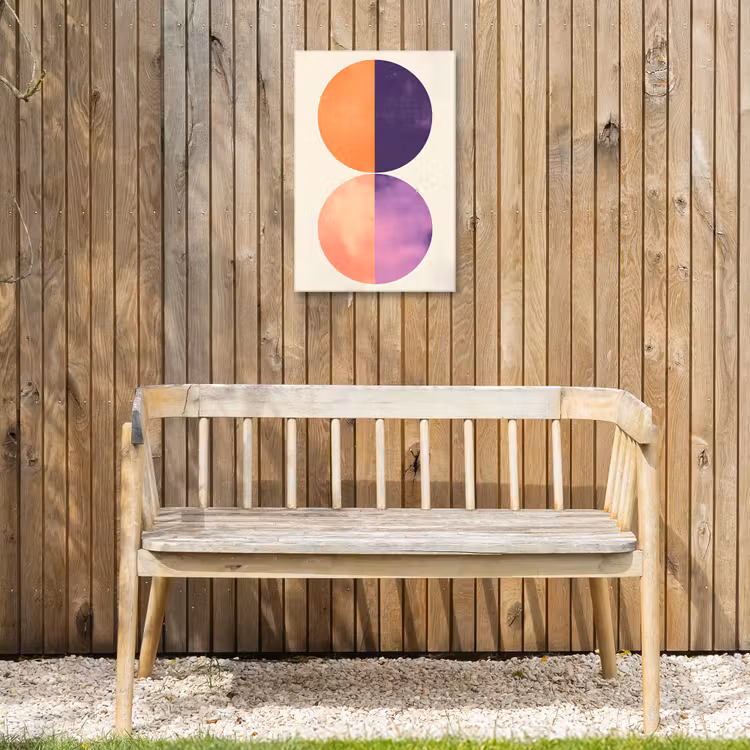 Abstract - Cirkels - Paars Tuinposter op houten frame 2 cm dik klein -sfeer4