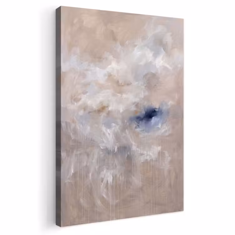 Abstract - Wolken - Sfeer - Modern - Beige Tuinposter op houten frame 2 cm dik klein -3d
