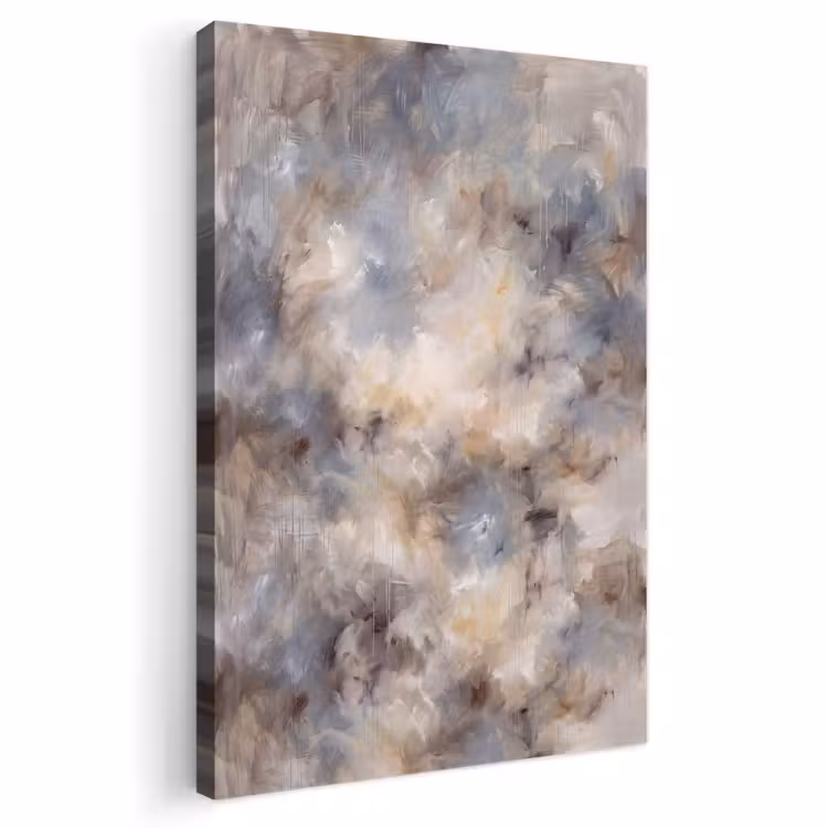 Abstract - Wolken - Sfeervol - Beige - Grijs Tuinposter op houten frame 2 cm dik klein -3d