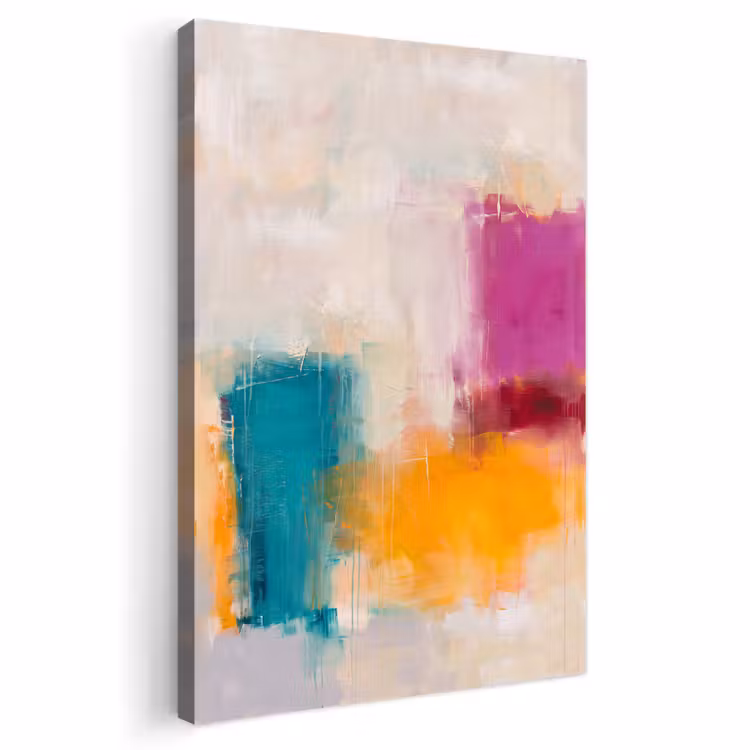 Abstract - Kleurrijk - Modern - Kunst - Oranje Tuinposter op houten frame 2 cm dik klein -3d