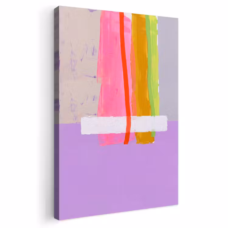 Abstract - Kleurrijk - Vormen - Modern - Kunst Tuinposter op houten frame 2 cm dik klein -3d