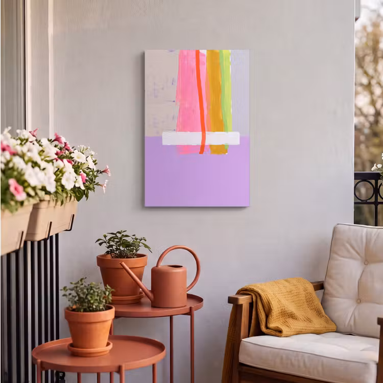 Abstract - Kleurrijk - Vormen - Modern - Kunst Tuinposter op houten frame 2 cm dik klein -sfeer1