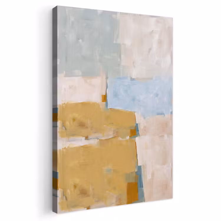 Abstract - Kleuren - Kunst - Modern - Blauw Tuinposter op houten frame 2 cm dik klein -3d