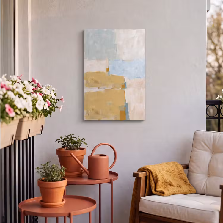 Abstract - Kleuren - Kunst - Modern - Blauw Tuinposter op houten frame 2 cm dik klein -sfeer1