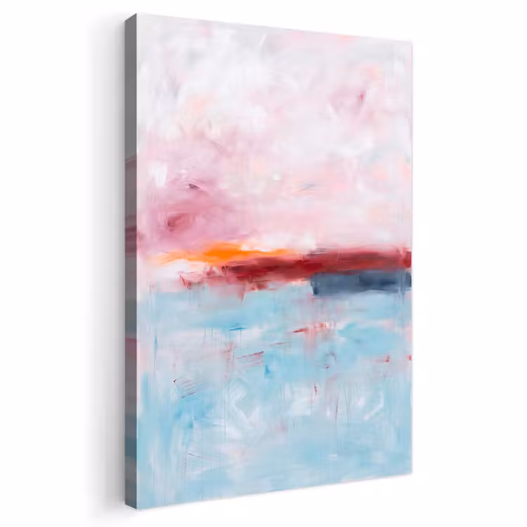 Abstract - Kleuren - Modern - Kunst - Roze Tuinposter op houten frame 2 cm dik klein -3d
