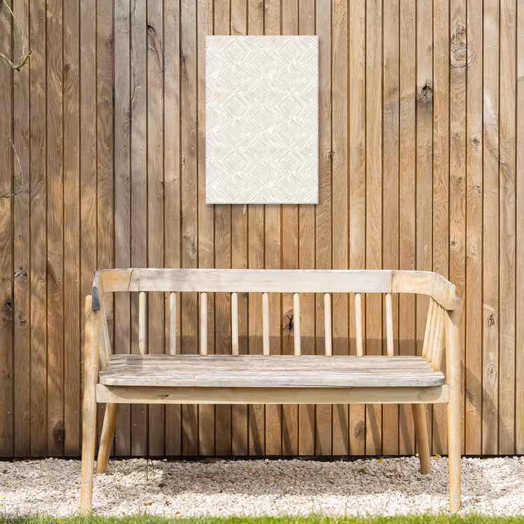 Abstract - Ruiten - Beige Tuinposter op houten frame 2 cm dik klein 841 -sfeer4
