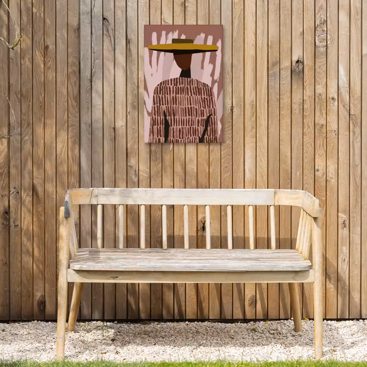 Abstract - Figuur - Illustratie - Hoed Tuinposter op houten frame 2 cm dik klein -sfeer4