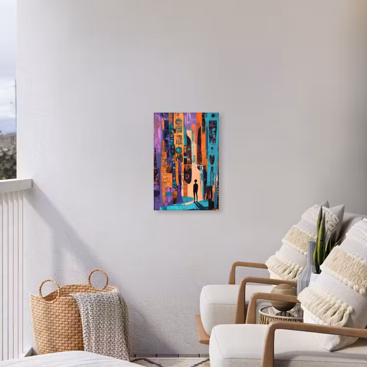 Abstract - Figuren - Kleurrijk Tuinposter op houten frame 2 cm dik klein -sfeer1