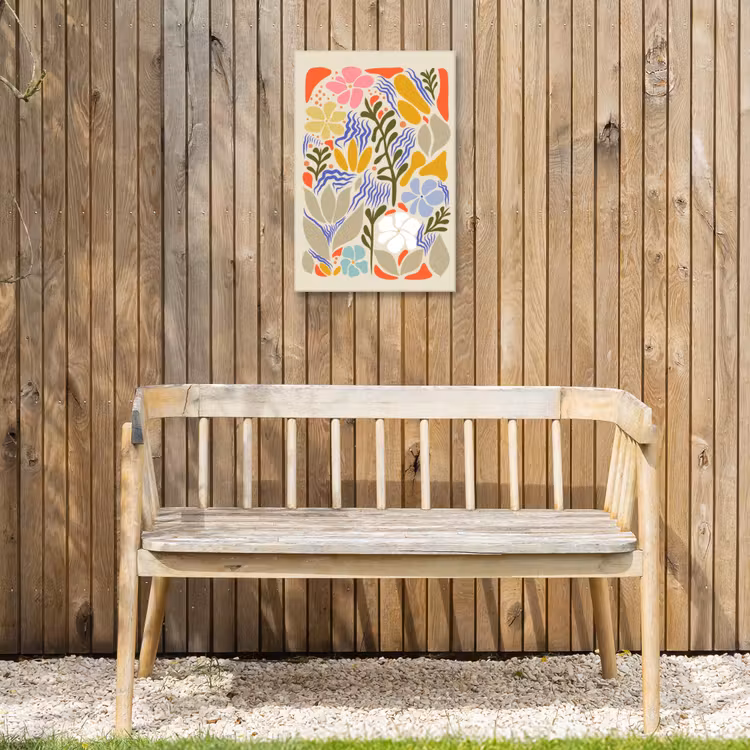 Abstract - Bloemen - Bladeren Tuinposter op houten frame 2 cm dik klein -sfeer4