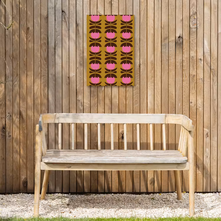 Abstract - Bloemen - Roze Tuinposter op houten frame 2 cm dik klein 841 -sfeer4
