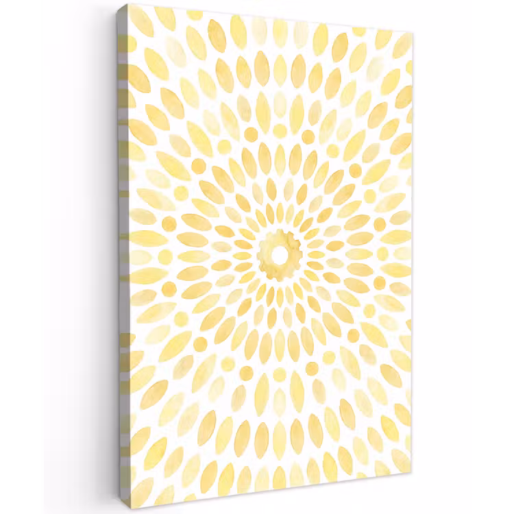 Abstract - Geometrisch - Stralend - Geel Tuinposter op houten frame 2 cm dik klein -3d