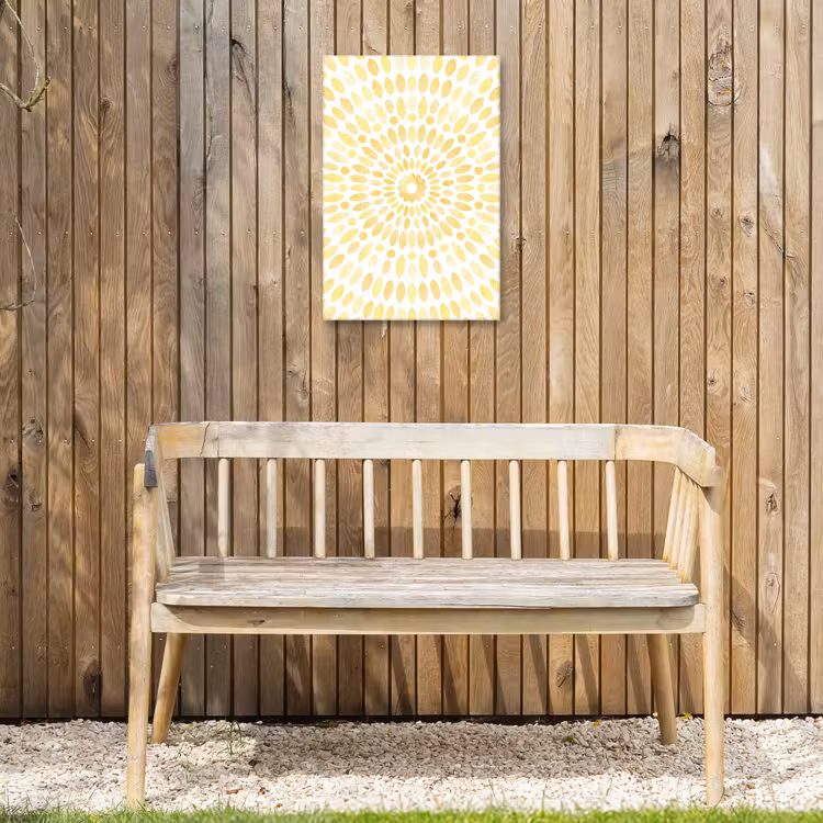 Abstract - Geometrisch - Stralend - Geel Tuinposter op houten frame 2 cm dik klein -sfeer4