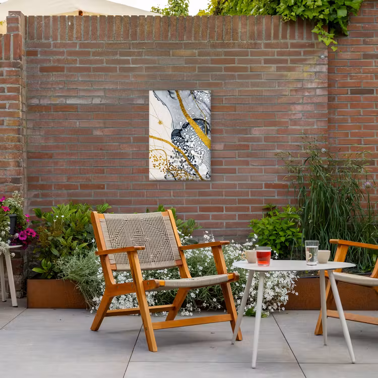 Abstract - Goud - Natuur - Kunst Tuinposter op houten frame 2 cm dik klein -sfeer3