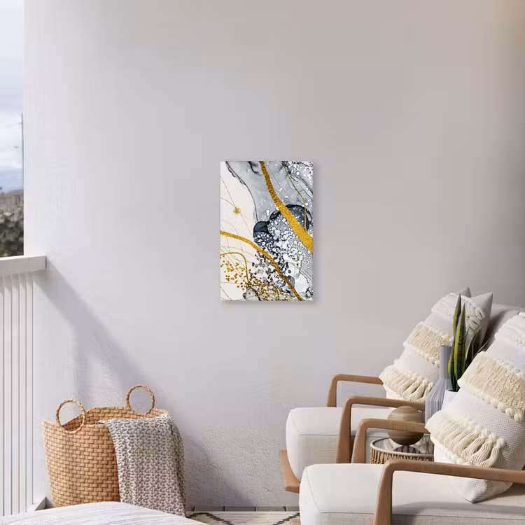 Abstract - Goud - Natuur - Kunst Tuinposter op houten frame 2 cm dik klein -sfeer1