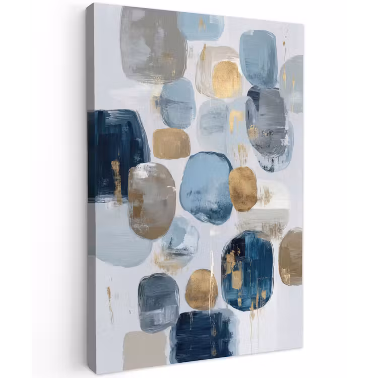 Abstract - Goud - Vormen Tuinposter op houten frame 2 cm dik klein -3d