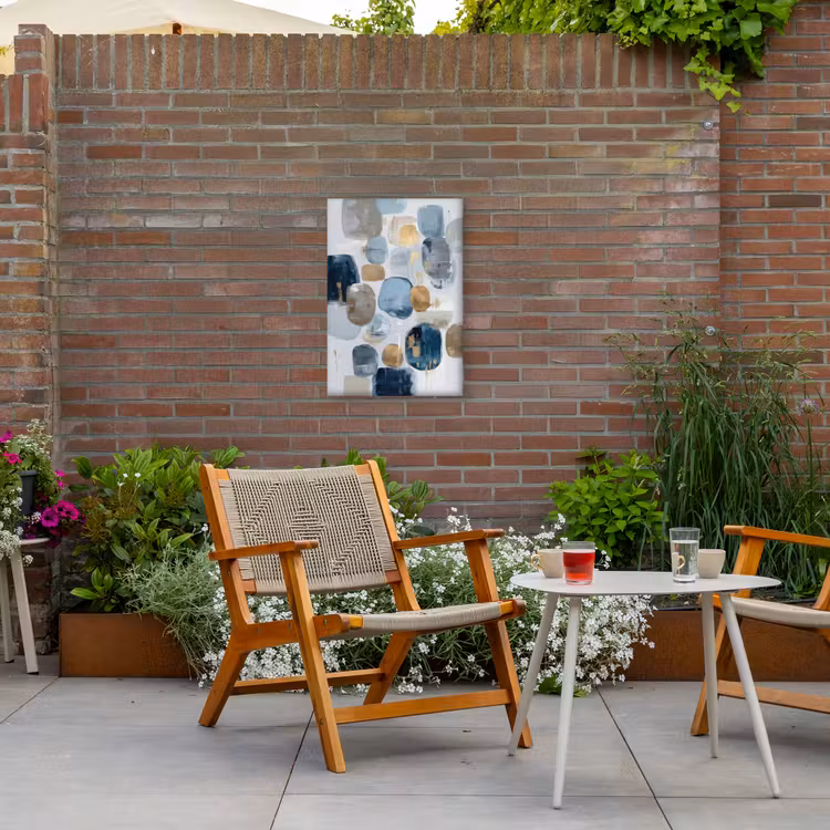 Abstract - Goud - Vormen Tuinposter op houten frame 2 cm dik klein -sfeer3