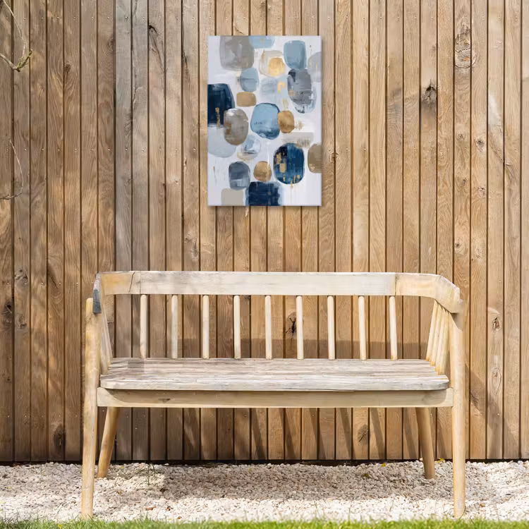 Abstract - Goud - Vormen Tuinposter op houten frame 2 cm dik klein -sfeer4