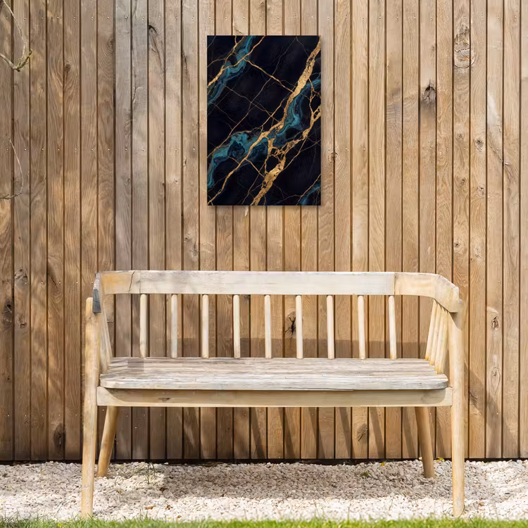 Abstract - Gouden lijnen - Kunst - Modern - Zwart Tuinposter op houten frame 2 cm dik klein -sfeer4