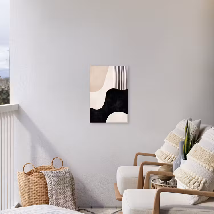 Abstract - Japandi - Beige - Modern Tuinposter op houten frame 2 cm dik klein -sfeer1