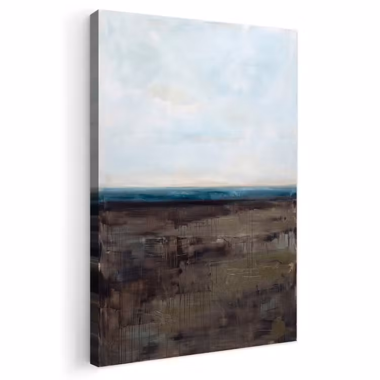 Abstract - Landschap - Horizon - Blauw - Modern Tuinposter op houten frame 2 cm dik klein -3d
