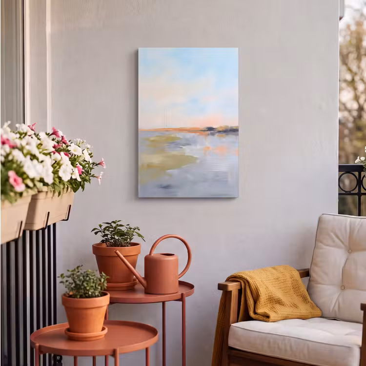 Abstract - Landschap - Horizon - Modern - Kleurrijk Tuinposter op houten frame 2 cm dik klein -sfeer1