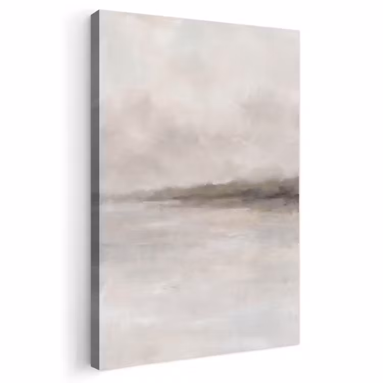 Abstract - Landschap - Nevel - Modern - Grijs Tuinposter op houten frame 2 cm dik klein -3d
