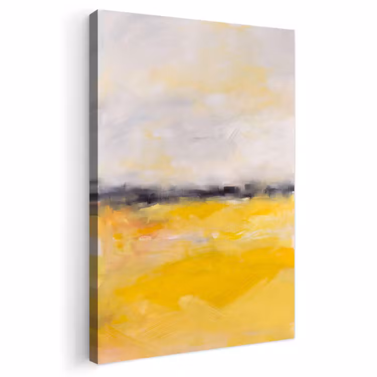 Abstract - Landschap - Modern - Geel Tuinposter op houten frame 2 cm dik klein -3d
