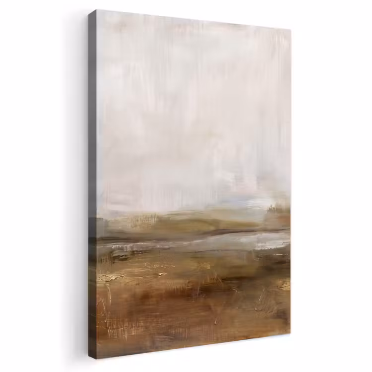 Abstract - Landschap - Natuur - Beige - Bruin Tuinposter op houten frame 2 cm dik klein -3d