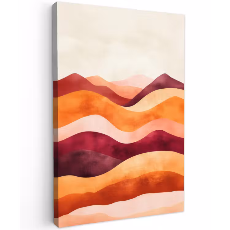 Abstract - Landschap - Golven Tuinposter op houten frame 2 cm dik klein -3d