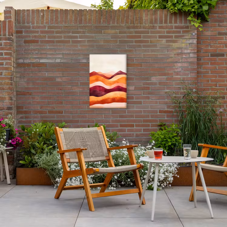 Abstract - Landschap - Golven Tuinposter op houten frame 2 cm dik klein -sfeer3