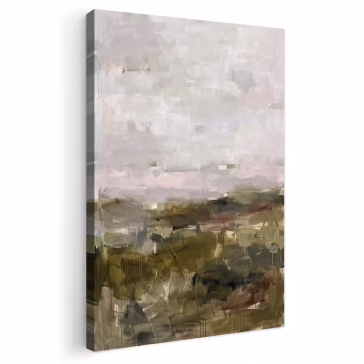 Abstract - Gelaagd - Kunst - Modern - Grijs-Groen Tuinposter op houten frame 2 cm dik klein -3d