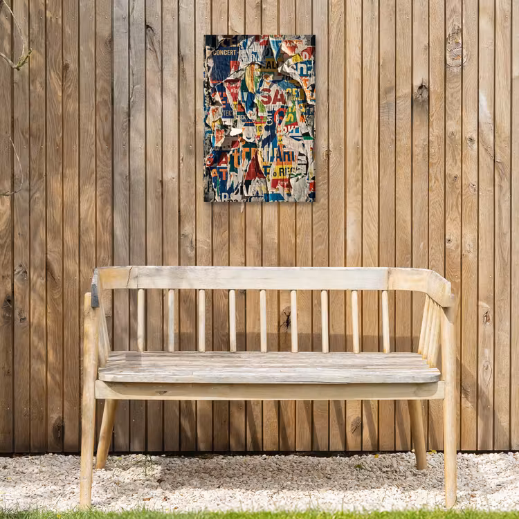 Abstract - Gelaagd papier - Urban - Modern - Kleurrijk Tuinposter op houten frame 2 cm dik klein -sfeer4