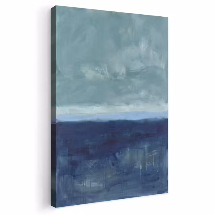 Abstract - Lagen - Rust - Modern - Blauw Tuinposter op houten frame 2 cm dik klein -3d