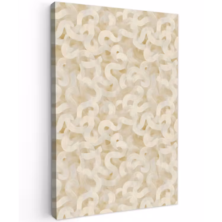 Abstract - Lijnen - Beige Tuinposter op houten frame 2 cm dik klein 841 -3d