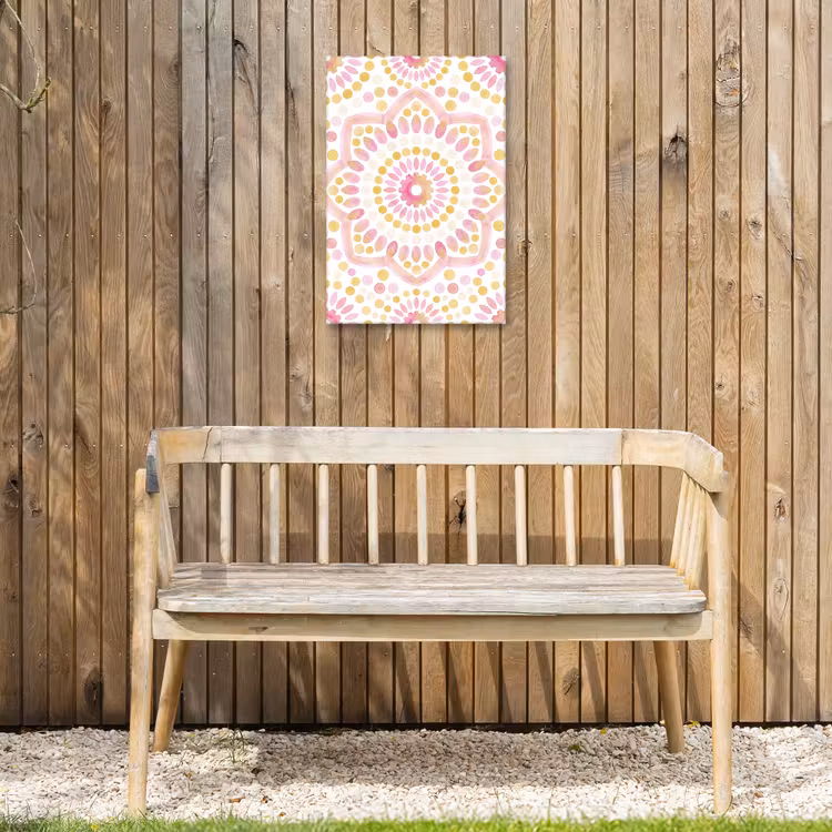 Abstract - Mandala - Kunst - Modern - Roze Tuinposter op houten frame 2 cm dik klein -sfeer4