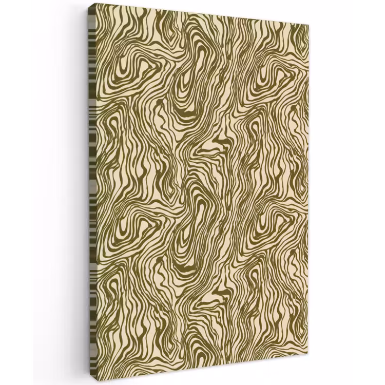 Abstract - Marmer - Groen Tuinposter op houten frame 2 cm dik klein 841 -3d