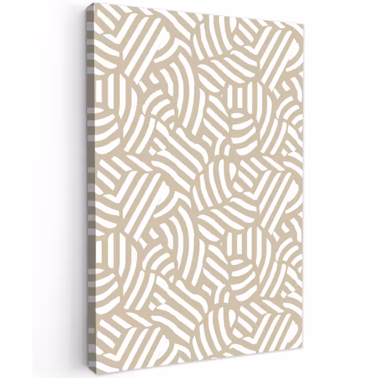 Abstract - Modern - Beige Tuinposter op houten frame 2 cm dik klein 841 -3d