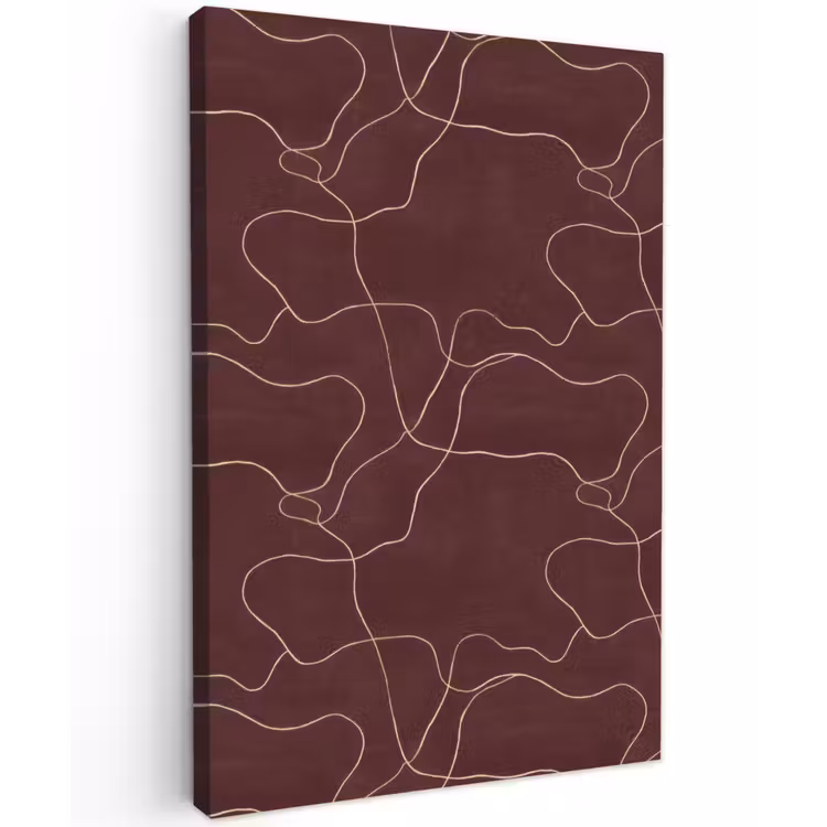 Abstract - Modern - Bruin Tuinposter op houten frame 2 cm dik klein 841 -3d