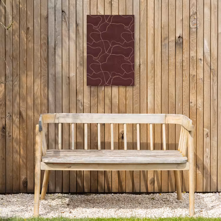 Abstract - Modern - Bruin Tuinposter op houten frame 2 cm dik klein 841 -sfeer4