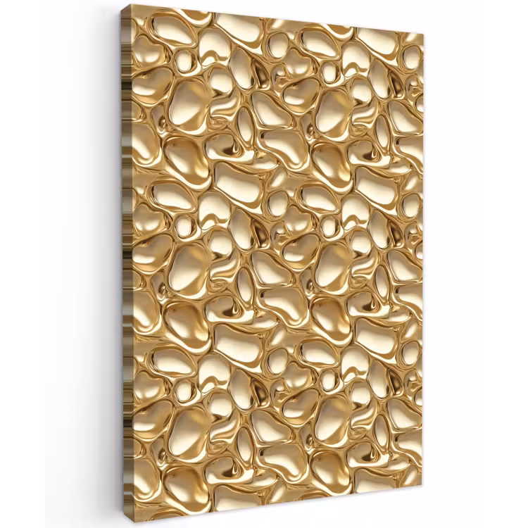 Abstract - Modern - Goud Tuinposter op houten frame 2 cm dik klein 841 -3d