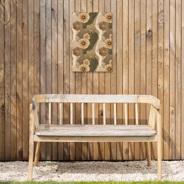 Abstract - Modern - Groen Tuinposter op houten frame 2 cm dik klein 841 -sfeer4