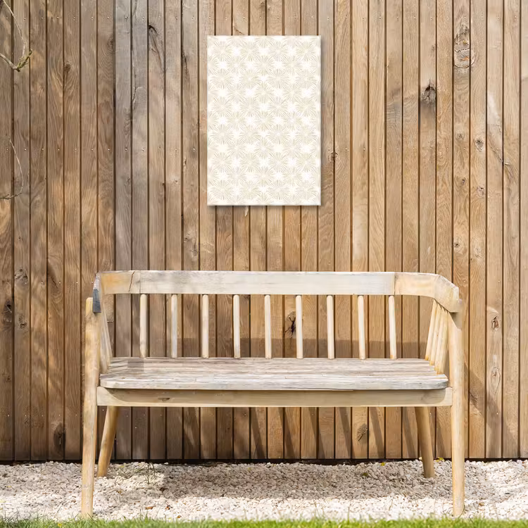 Abstract - Motief - Beige Tuinposter op houten frame 2 cm dik klein 841 -sfeer4