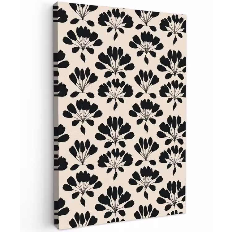 Abstract - Patroon - Zwart Tuinposter op houten frame 2 cm dik klein 841 -3d
