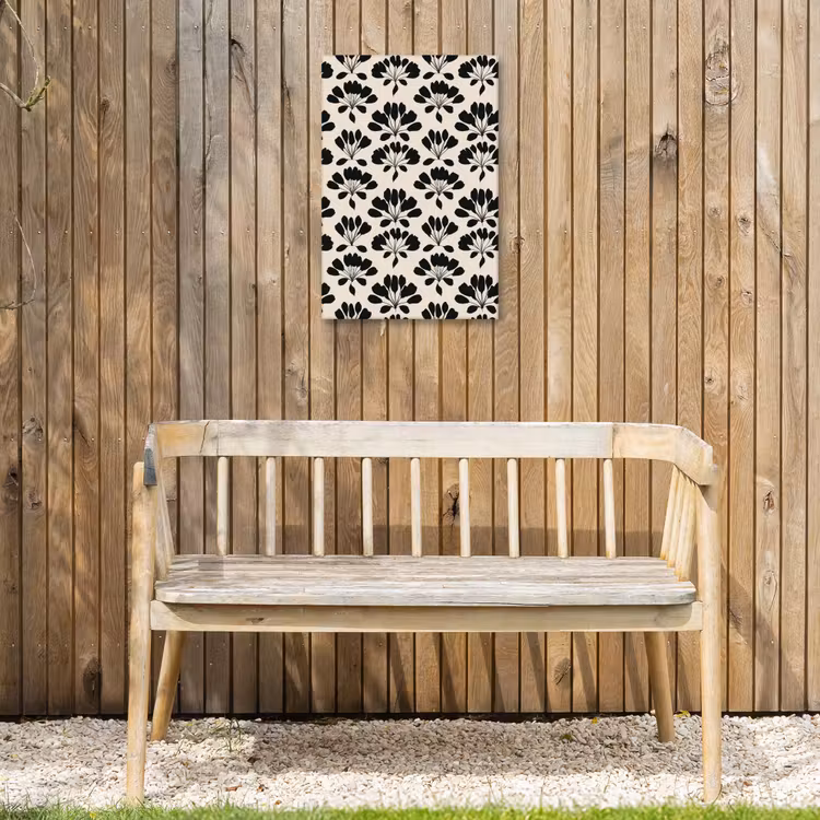 Abstract - Patroon - Zwart Tuinposter op houten frame 2 cm dik klein 841 -sfeer4